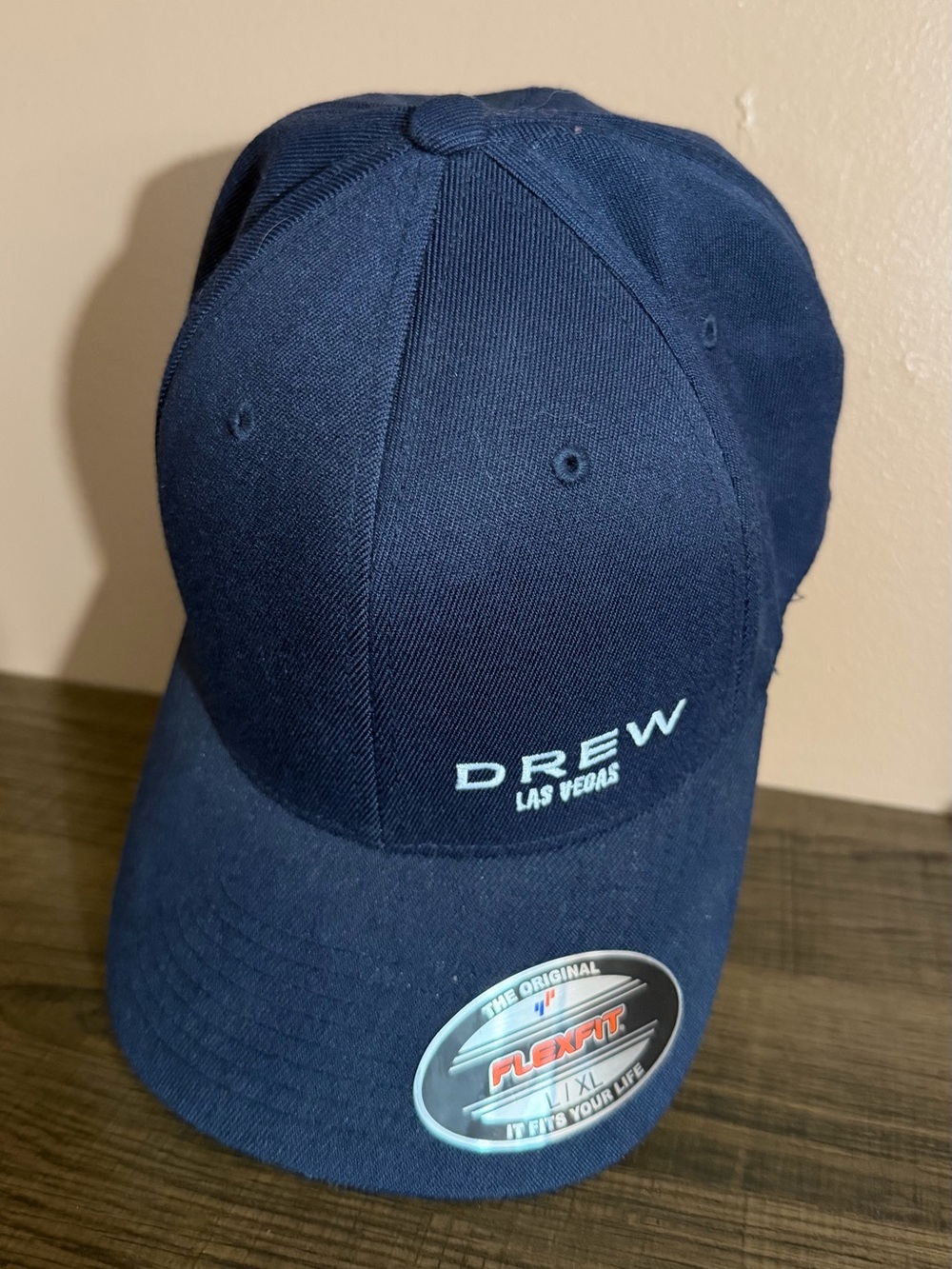 DREW Navy Blue Embroidered Las Vegas Flexfit Cap